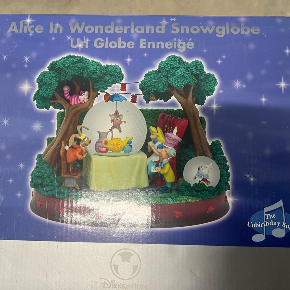 Alice and Wonderland Snow Globe Never Opened New In Box - Unbirthday Song